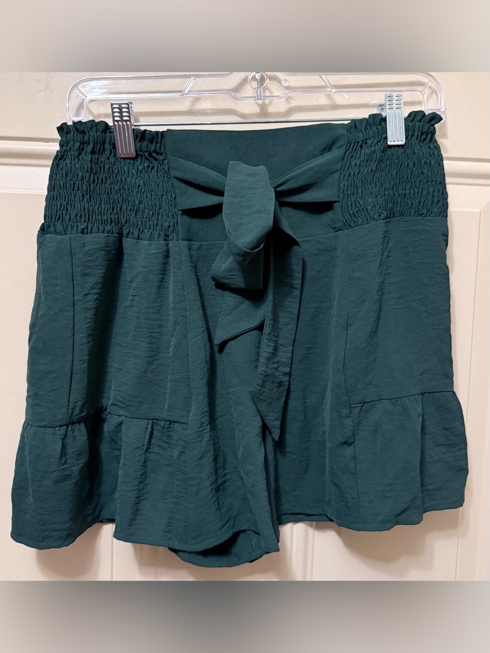 Asklazy Wide Leg Ruffle Shorts With Smocking Size Medium